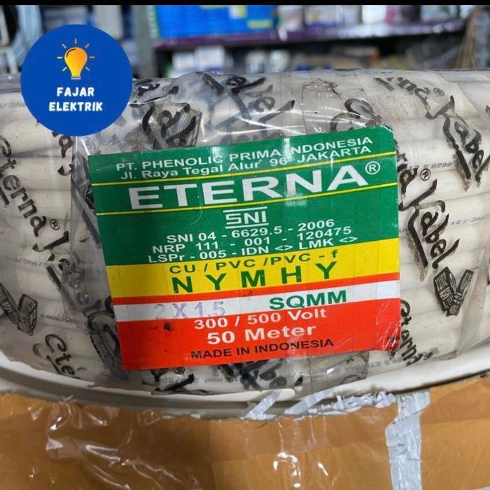 Kabel Eterna Nymyh 2X1,5 Serabut Isi 2 (1 Roll/50 Meter)
