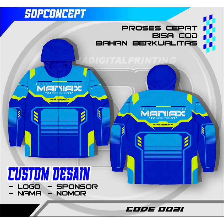 Jersey jaket  Custom Desain Sendiri - Jersey Racing, Sepak Bola, Mancing, Gowes, Komunitas - Bahan D