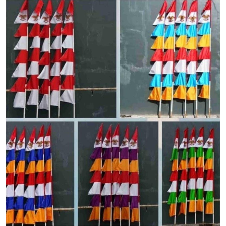 (Allthebest) PAKET USAHA UMBUL UMBUL LIMA KODI ISI 100 PCS GLOSIR BENDERA UMBUL UMBUL 17 AGUSTUS