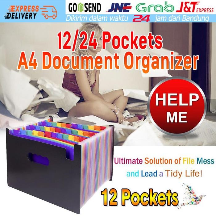 

DISKON 24 Map Dokumen Harmonika A4 Folio Warna folder Expng File sekat READY STOCK