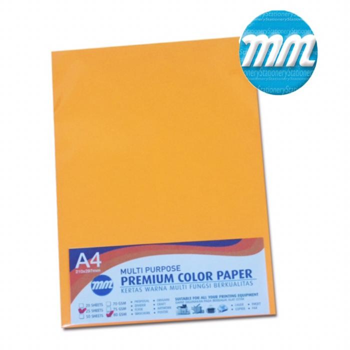 

Hvs warna 80 gram MM (cyber orange) isi 25 lembar