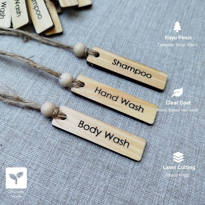 

Label Kayu Custom Hang Tag Kayu Custom Eco Friendly Aesthetic Kayu Pinus Solid