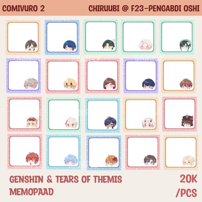 

(Fanmerch) Genshin Impact Memo Pad by chiruubi