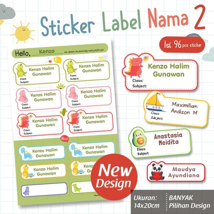 

Sticker Nama/ Label Nama Anak/ Sticker Mata Pelajaran
