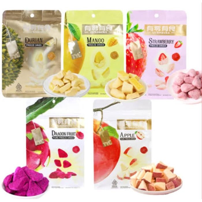 

TYL URSNACKS Freeze Dried Fruit / Durian / Strawberry / Apple / Dragon Fruit / Mango Snack Vakum