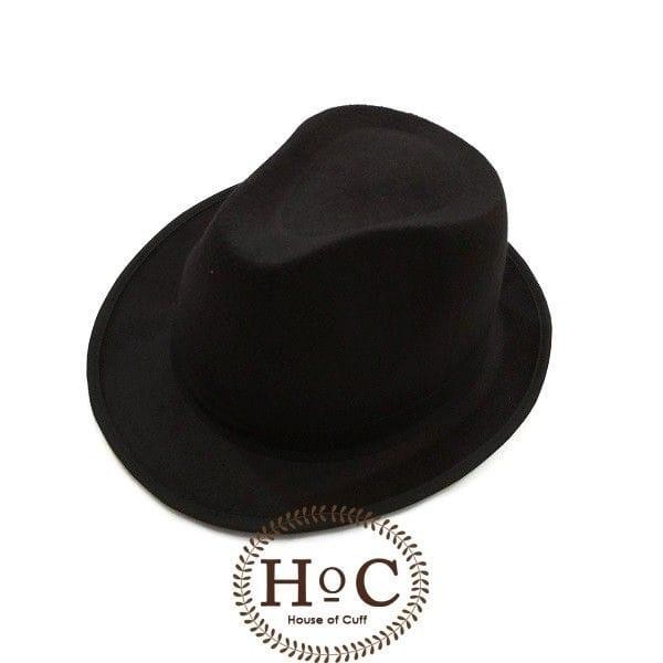 Houseofcuff Topi Fedora Hat BLACK FEDORA HAT LAKEN