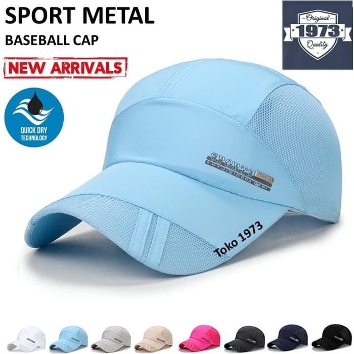 Baseball cap : SPORTS METAL - Topi Baseball Topi Quick Dry Topi Pria