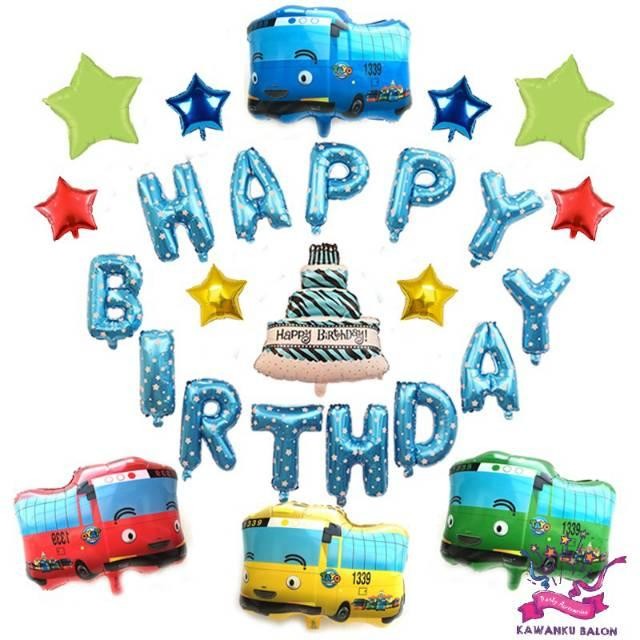 

Terlaris Tayo Set Dekorasi Cake HBD/Balon Foil Tayo/Balon Huruf SALE