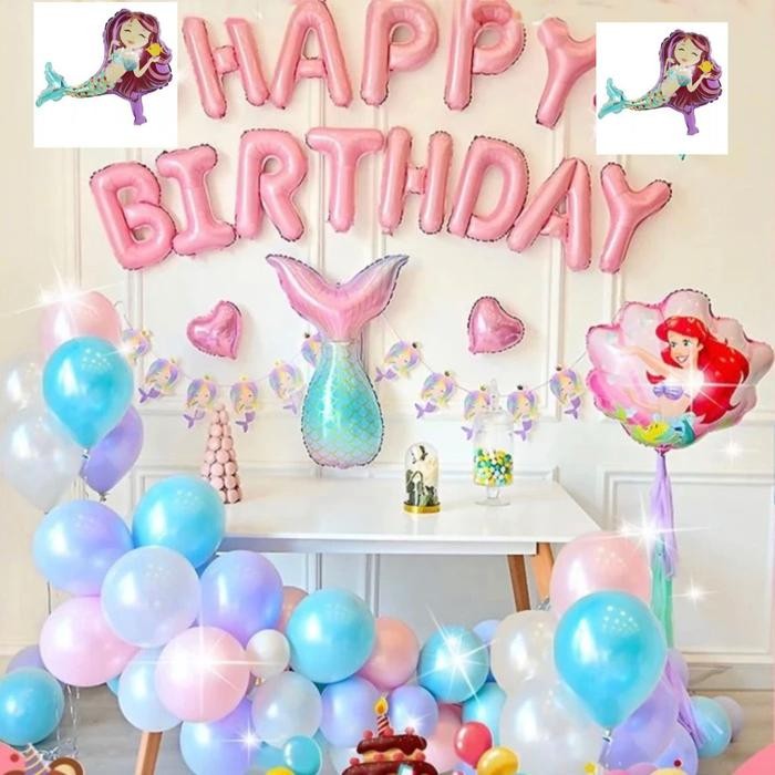 

Terlaris Balon set ariel mermaid balon ulang tahun putri duyung princess ariel SALE
