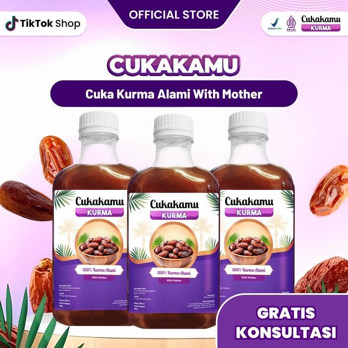 

Cukakamu - Cuka Kurma Alami With Mother - 3 Botol