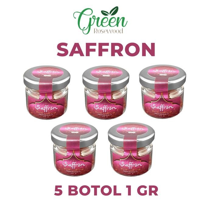 

[ BUNDLING 5 BOTOL ] (TUTUP SILVER) Saffron 1 GR / Saffron Super Negin grade A / HERAT SAFFRON 1