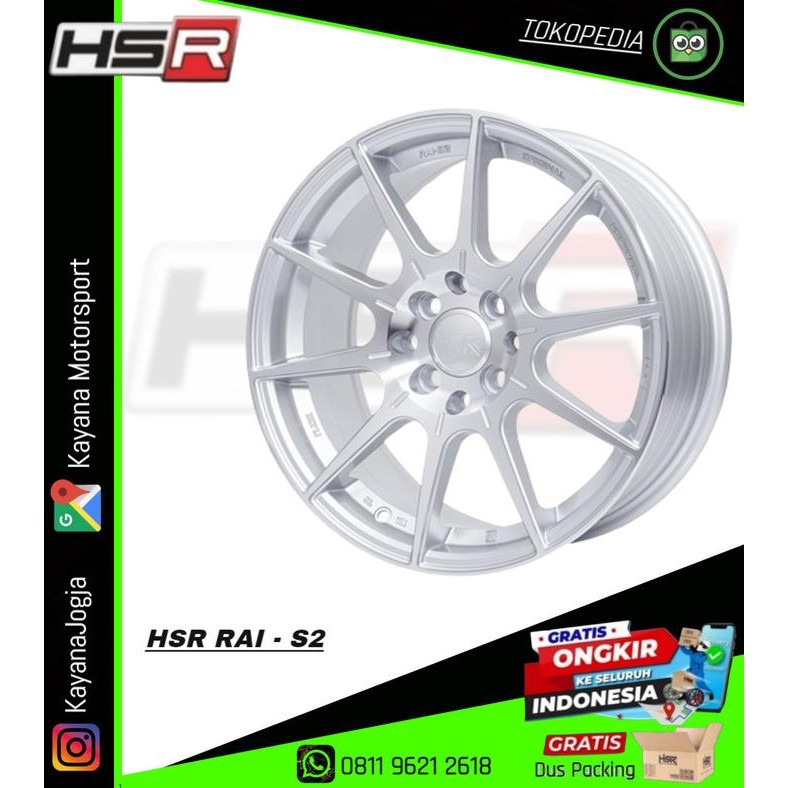 Ready Stok Velg Mobil HSR Rai-S2 Original Ring 16 Silver