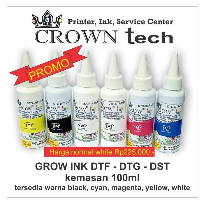 

Tinta SABLON DTG DTF DST GROW INK cmyk white Transfer film plastisol