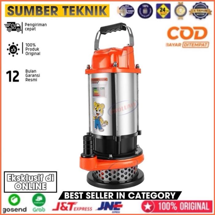 Tsolumy Pompa Celup Air SPX-370ST Pompa Celup Rumah Tangga Pompa Irigasi Sawah Pompa Kolam Ikan