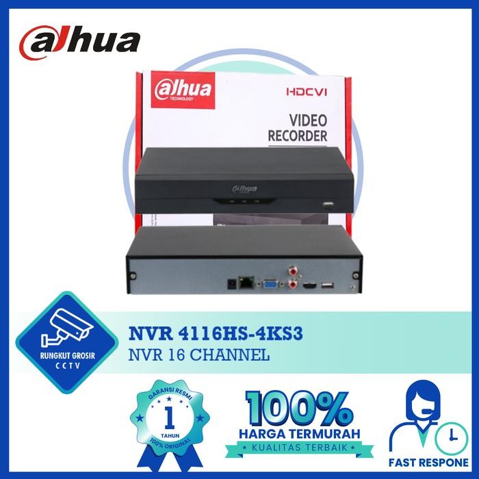 NVR Dahua 16Ch DHI-NVR4116HS-4KS3 NVR 4K Series H.265