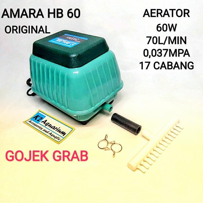 AMARA HB 60 AERATOR GELEMBUNG UDARA KOLAM AQUARIUM IKAN KOI AIRPUMP