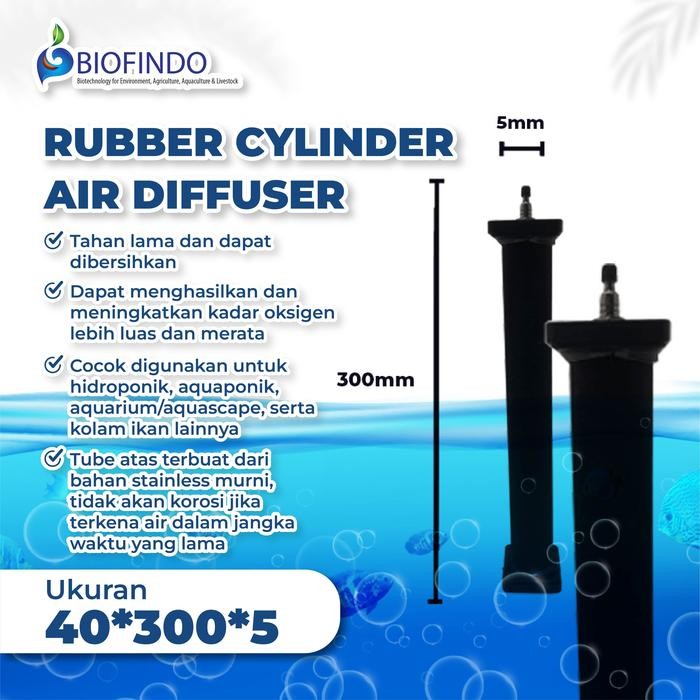 RUBBER AERATOR AERASI GELEMBUNG UDARA AQUARIUM SILINDER 50X500MM BLACK - 30X5