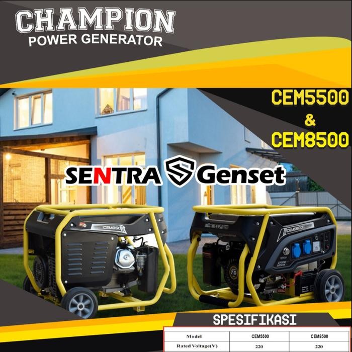 ready Genset 3000 watt 100% Tembaga Champion CEM 5500