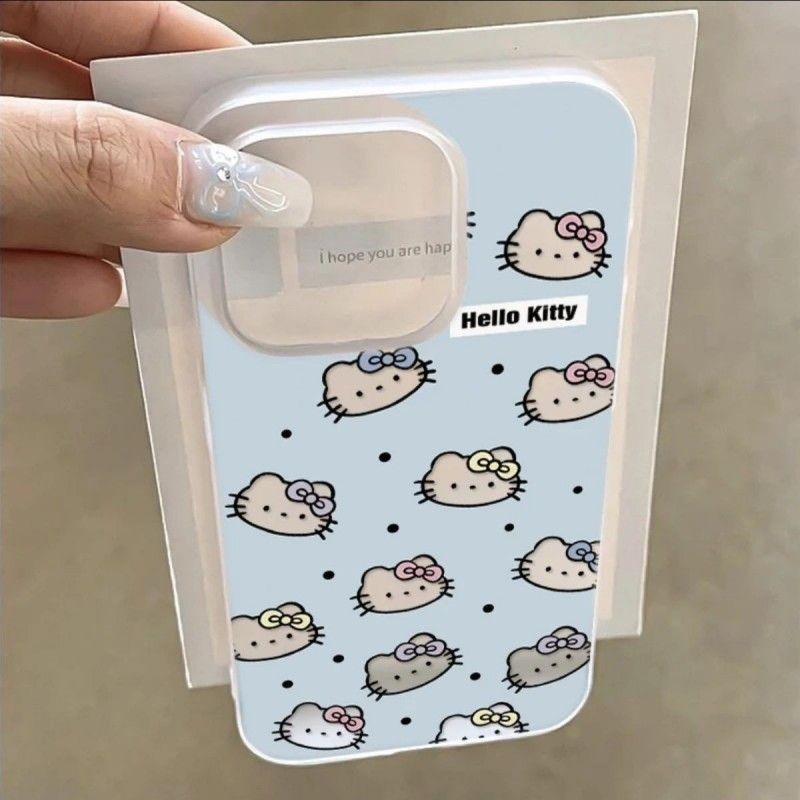 Biru Aesthetic Halo Kitty Case Infinix 10 Plus  60Pro Plus hot 60i Note 50 Pro I Smart 9  Hot 10 11 