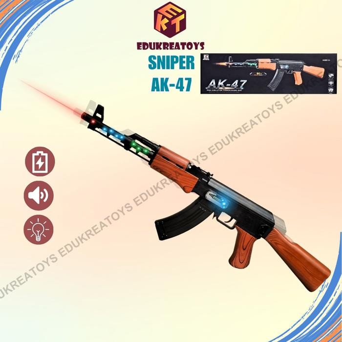 Tembak Tembakan Mainan Anak Ak47 Ada Lampu Dan Suara Kode 750