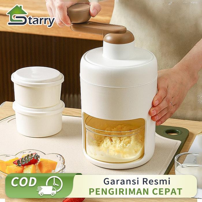 serutan es batu Alat Serut Es Batu Portable Mesin Putar Manual Ice Stone Crusher Shavels *