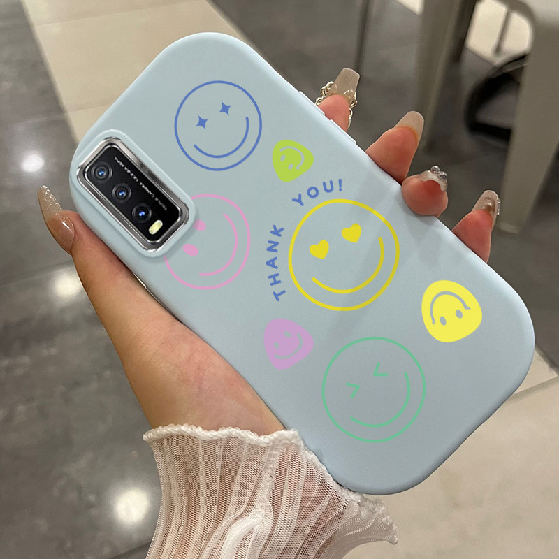 Casing Hp Untuk VIVO Y20 Y20i Y20s Y20T Y12s Y12a Case Casing tas emosi senyum pola HP Kesing bulat 