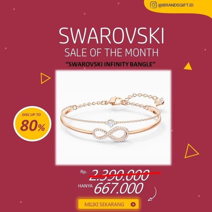 45XS Promo Gelang Swarovski Infinty Bangle Original 100%