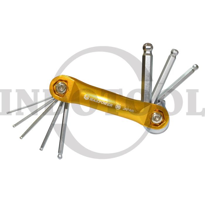 Ready KUNCI L LIPAT / KUNCI L SET LIPAT 8 Pcs MAXPOWER