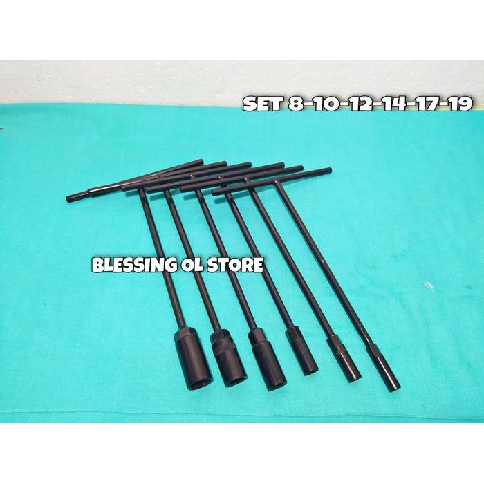 Ready KUNCI T SET KOMPLIT 6 PC / KUNCI T 8 10 12 14 17 19