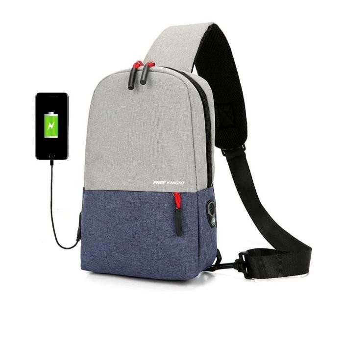 

EJ838 Techdoo Tas Selempang USB Charger Sling Bag Cowok Keren TS501 HEMAT