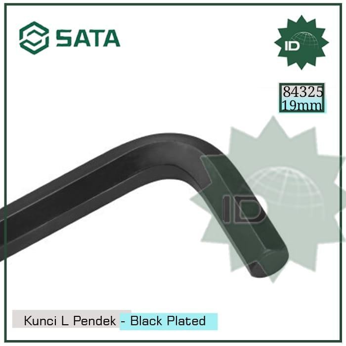 Ready KUNCI L PENDEK 19 MM 84325 - BLACK PLATED HEX KEY 19 MM SATA