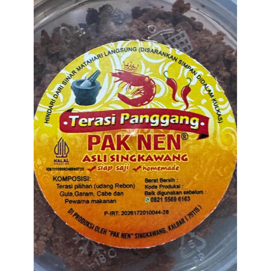 

[Toples] Terasi Udang Panggang Pak Nen Kalimantan Singkawang 80 Gram