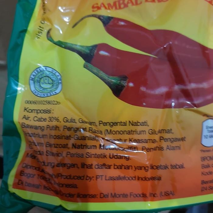 

1 Dus Isi 20 Bungkus Delmonte Sambal Extra Hot Sachet 8 Gram (24 Sachet)
