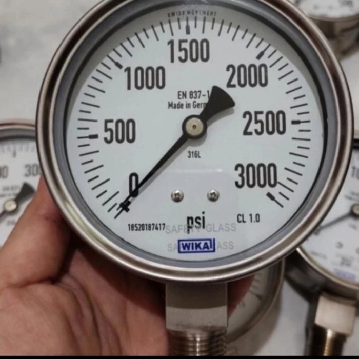 Pressure Gauge Wika 3000 Psi 2.5" Inch Full Ss Raket