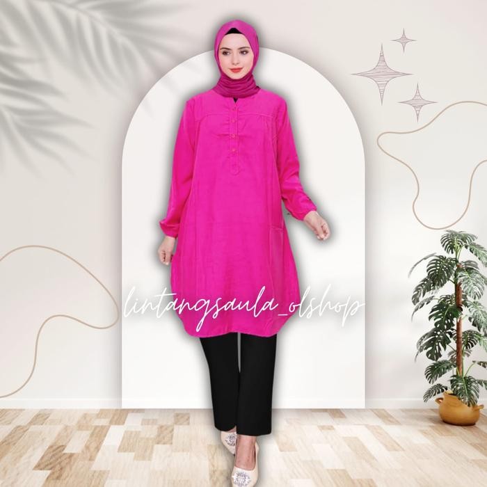 Tunik Polos Viscose Jumbo Pink Fanta