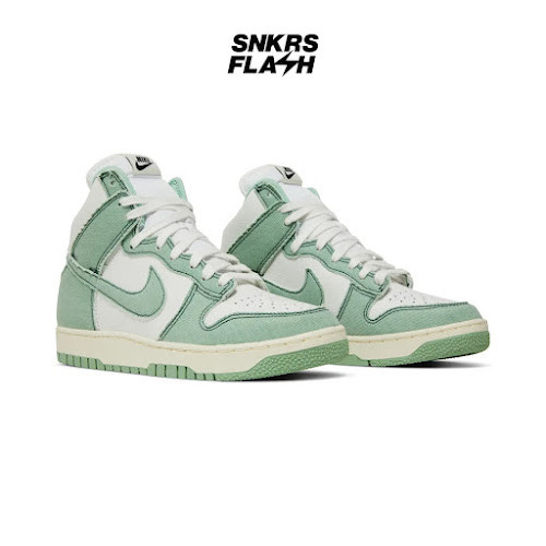 NIKE DUNK HI 1985 ENAMEL GREEN DENIM Sepatu Sneakers Wanita - DV1143300 - Size 36