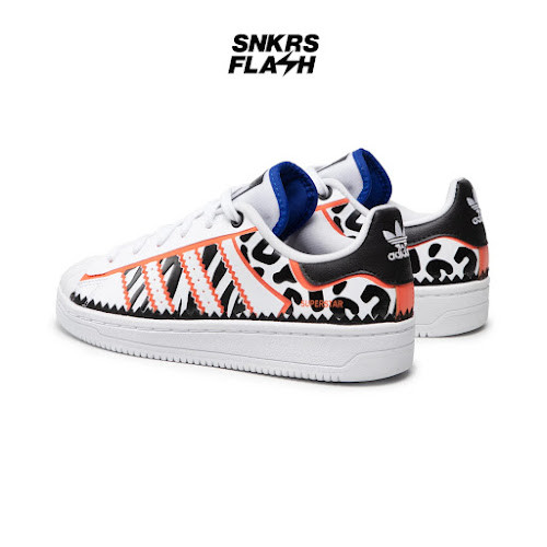 ADIDAS SUPERSTAR OT TECH WHITE TRUE ORANGE Sepatu Sneakers Wanita - GW0523 - Size 38.7