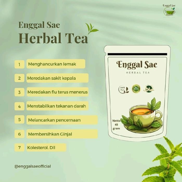 

Vanilla.storee Enggal Sae Teh Herbal - Menghancurkan Lemak & Meredakan Sakit Kepala - Minuman Herbal