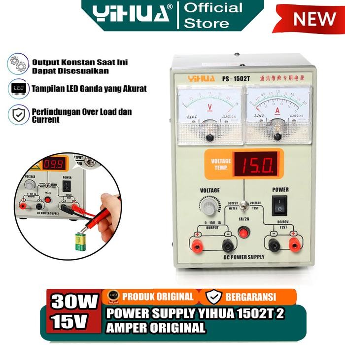 Yihua 1502T Power Supply Dc 2 Amper 0-15V Digital Analog Service Hp Or