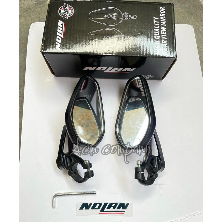 SALE  SPION JEPIT STANG NOLAN MODEL OVAL NEW UNIVERSAL CNC UNTUK MOTOR CROSS TRAIL SUPERMOTO WR