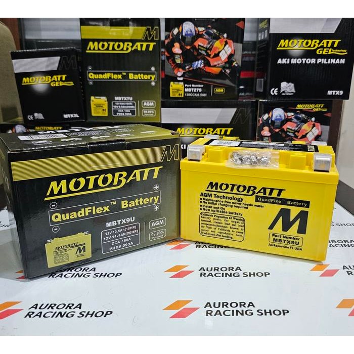 Aki Motobatt Quadflex Mbtx9U Ninja 250 Fi Ninja 250 Karbu 12V10.5Ah Original