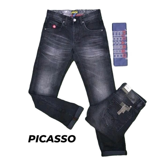 CELANA JEANS PICASSO ORIGINAL /TIDAK KARET /TIDAK PENSIL Reguler Slim fit Panjang Denim Pria Nyaman