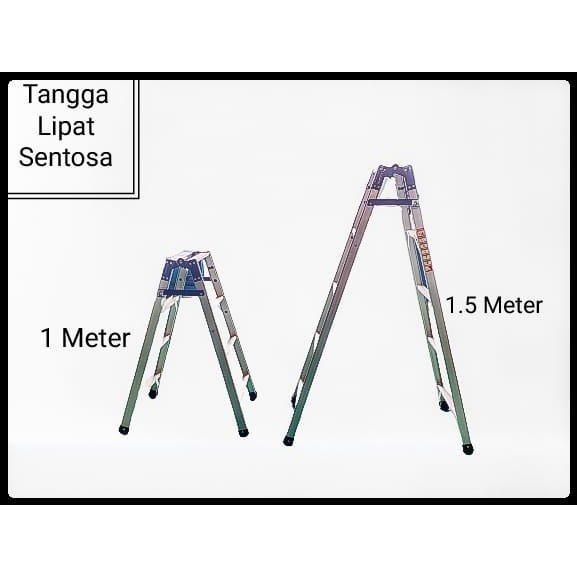 Tangga Lipat Aluminium Sentosa 1 Meter - 1.5 Meter. *