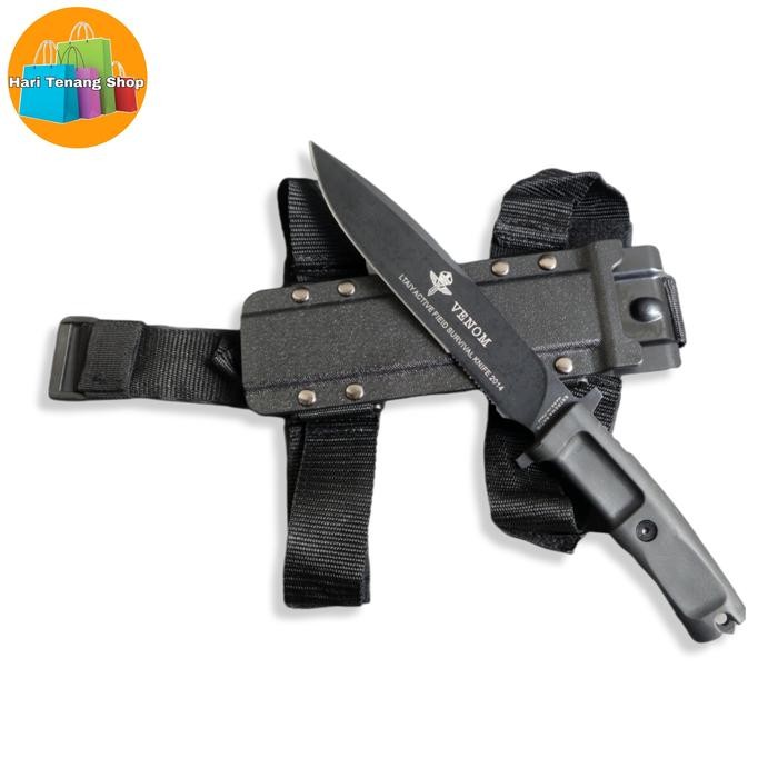 Pisau Paha Venom Survival/Pisau Import/Pemecah Kaca/Pisau Berburu Terlaris