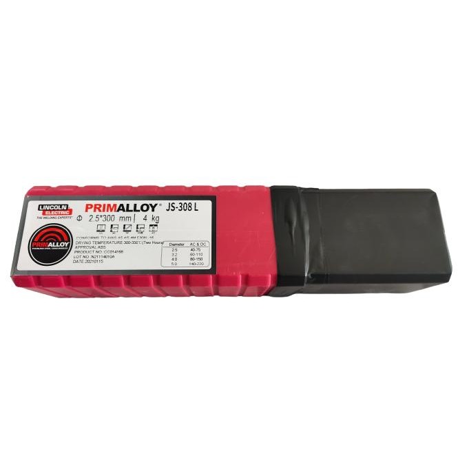 TERBARU LINCOLN PRIMALLOY JS-308L (E308L-16) DIA 2.5MM PACKING 4KG/PACK TERMURAH