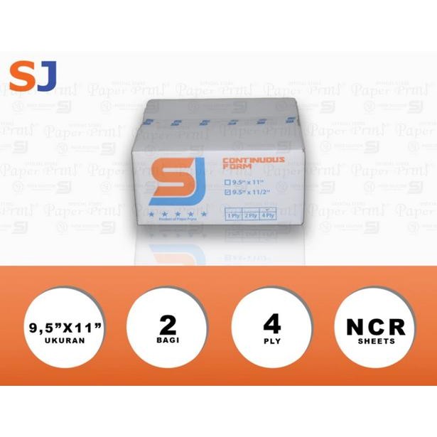 

SJ Orange Kertas Continuous Form 4 PLY NCR PRS 9,5" x 11"/2 (Bagi 2)