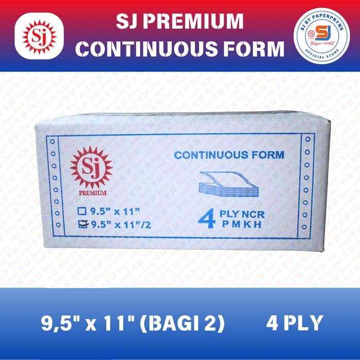 

SJ PREMIUM Continuous Form 9,5" 11/2" (BAGI 2) - 4 PLY - NCR Sheets