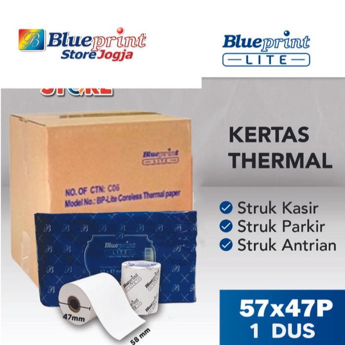 

KERTAS THERMAL MURAH STRUK KASIR PPOB BLUEPRINT LITE 57x47P - 1 DUS