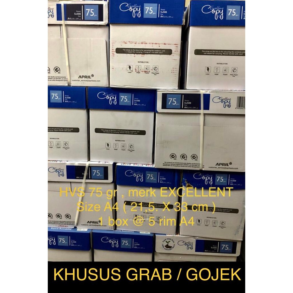 

Hvs A4 75 gr Excellent ( Box ) KHUSUS GRAB / GOJEK