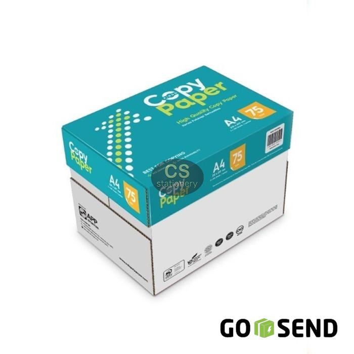 

Kertas HVS A4 75 Gr Copy Paper Fotocopy Putih (Karton) khusus Gosend